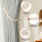 Wood Bead Magnetic Curtain Tieback Set